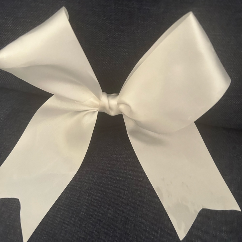 Beautiful white silk cheer bow